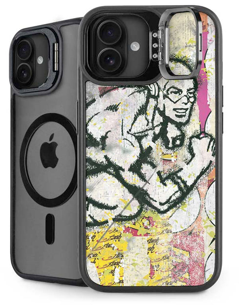 DC Comics The Flash Retro Abstract Running Pose iPhone 16 Plus Kickstand Case