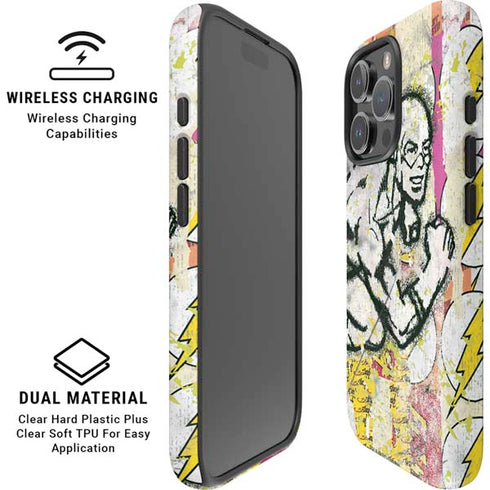DC Comics The Flash Retro Abstract Running Pose iPhone 16 Pro Magsafe Impact Case