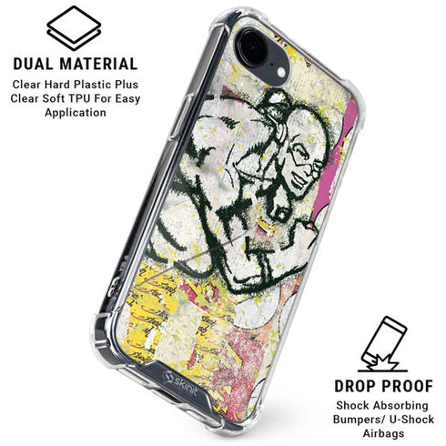 DC Comics The Flash Retro Abstract Running Pose iPhone 16e Clear Case