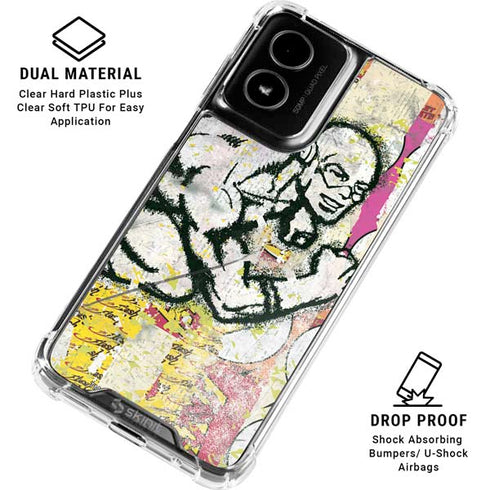 DC Comics The Flash Retro Abstract Running Pose Moto G Power 5G (2024) Clear Case