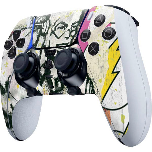 DC Comics The Flash Retro Abstract Running Pose PS5 DualSense Edge Pro Controller Skin