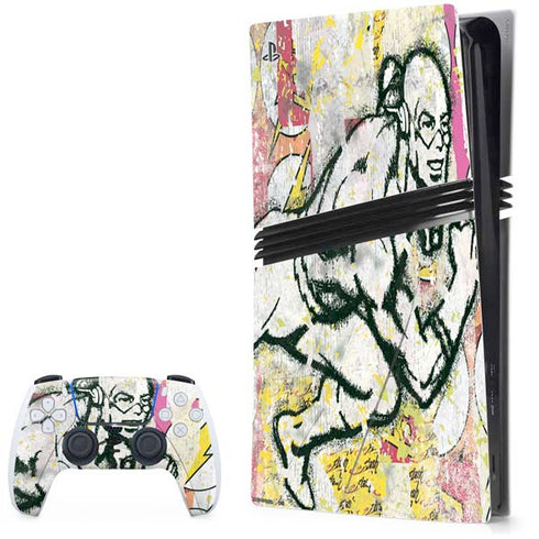 DC Comics The Flash Retro Abstract Running Pose PS5 Pro Bundle Skin