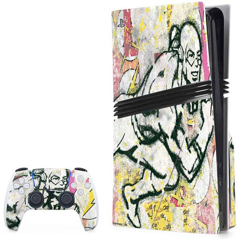 DC Comics The Flash Retro Abstract Running Pose PS5 Pro Disk Bundle Skin