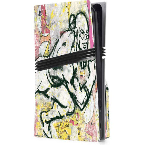 DC Comics The Flash Retro Abstract Running Pose PS5 Pro Disk Console Skin