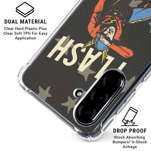 DC Comics The Flash Retro Action Pose Galaxy A36 5G Clear Case