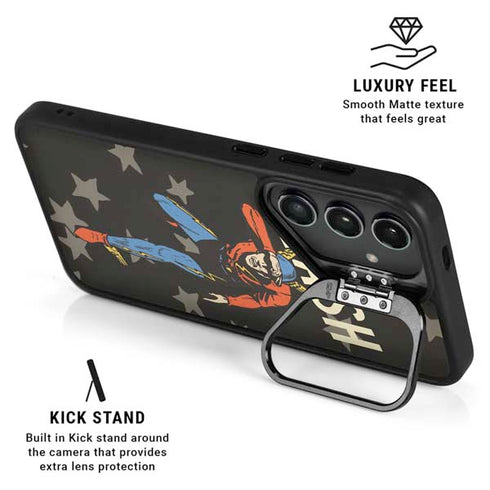 DC Comics The Flash Retro Action Pose Galaxy S25 Kickstand Case