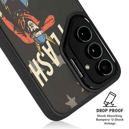 DC Comics The Flash Retro Action Pose Galaxy S25 Kickstand Case