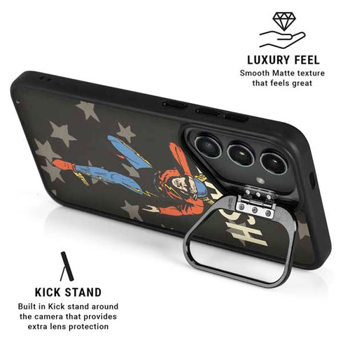 DC Comics The Flash Retro Action Pose Galaxy S25 Plus Kickstand Case