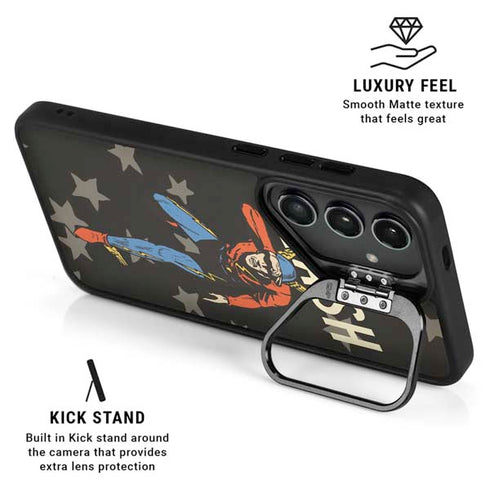 DC Comics The Flash Retro Action Pose Galaxy S25 Ultra Kickstand Case