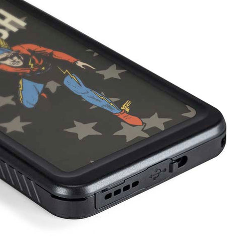 DC Comics The Flash Retro Action Pose Galaxy S24 Waterproof Case
