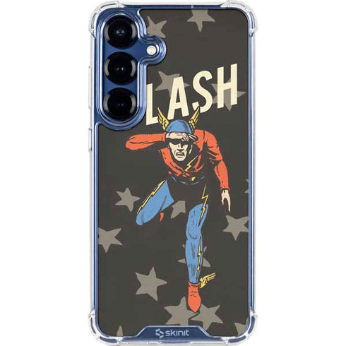 DC Comics The Flash Retro Action Pose Galaxy S25 Plus Clear Case