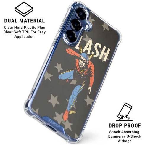 DC Comics The Flash Retro Action Pose Galaxy S25 Plus Clear Case