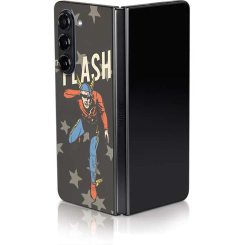 DC Comics The Flash Retro Action Pose Galaxy Z Fold5 5G Skin