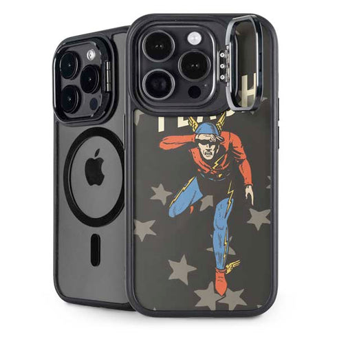 DC Comics The Flash Retro Action Pose iPhone 15 Pro Max Kickstand Case