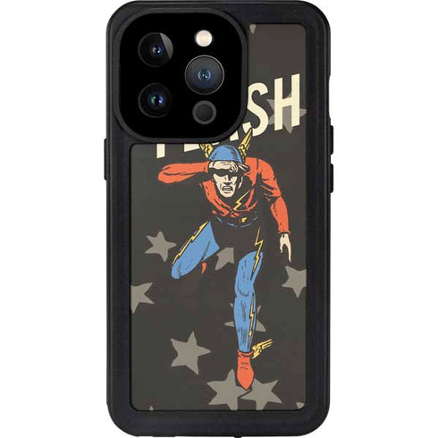 DC Comics The Flash Retro Action Pose iPhone 15 Pro Waterproof Case