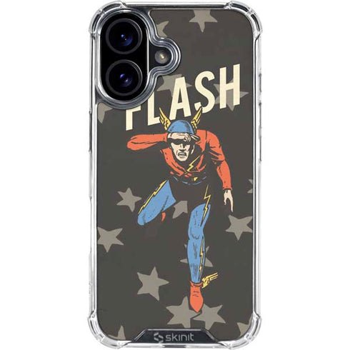 DC Comics The Flash Retro Action Pose iPhone 16 Clear Case