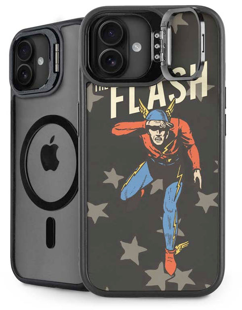DC Comics The Flash Retro Action Pose iPhone 16 Plus Kickstand Case