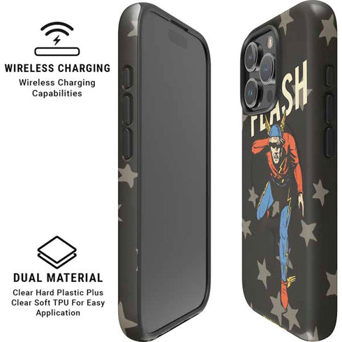 DC Comics The Flash Retro Action Pose iPhone 16 Pro Magsafe Impact Case
