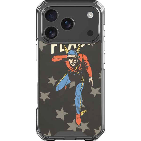 DC Comics The Flash Retro Action Pose iPhone 18 Pro Clear Case