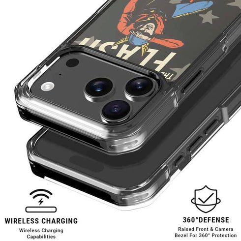 DC Comics The Flash Retro Action Pose iPhone 18 Pro Clear Case