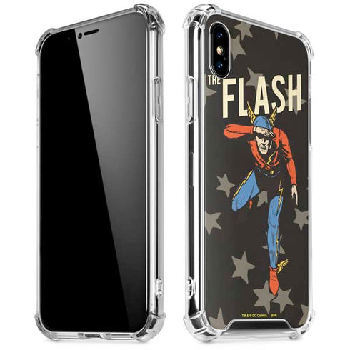 DC Comics The Flash Retro Action Pose iPhone X/XS Clear Case