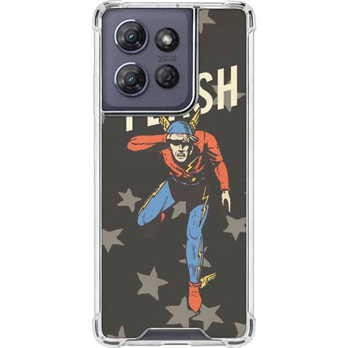 DC Comics The Flash Retro Action Pose Moto G 5G (2025) Clear Case