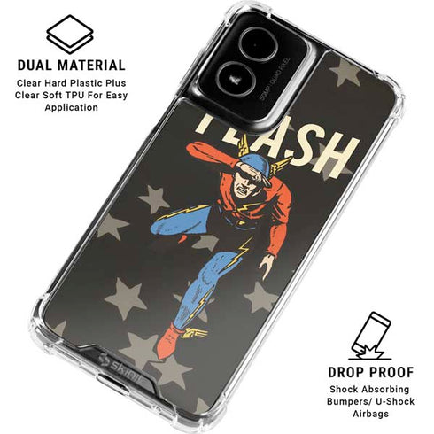 DC Comics The Flash Retro Action Pose Moto G Power 5G (2024) Clear Case