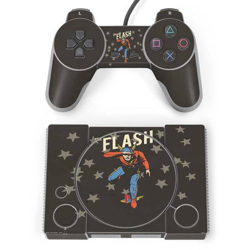 DC Comics The Flash Retro Action Pose PlayStation Classic Bundle Skin
