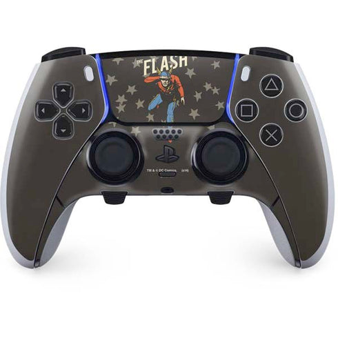 DC Comics The Flash Retro Action Pose PS5 DualSense Edge Pro Controller Skin