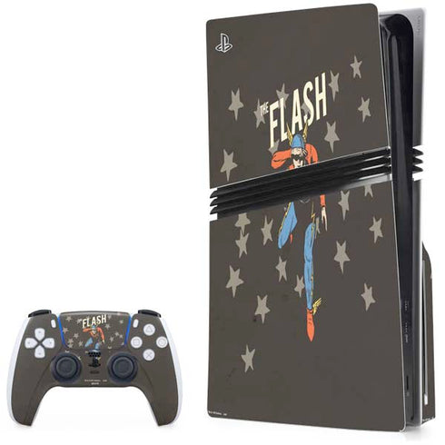 DC Comics The Flash Retro Action Pose PS5 Pro Disk Bundle Skin