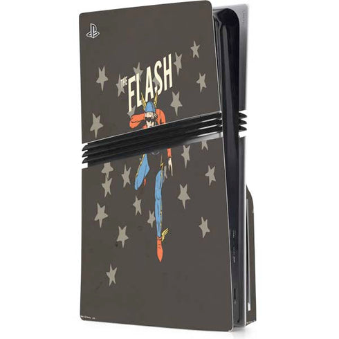DC Comics The Flash Retro Action Pose PS5 Pro Disk Console Skin