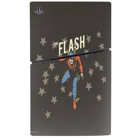 DC Comics The Flash Retro Action Pose PS5 Slim Digital Edition Console Skin