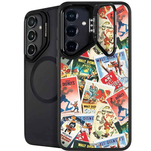 Disney Friends Retro Goofy Stamps Art Galaxy S25 Kickstand Case