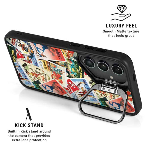 Disney Friends Retro Goofy Stamps Art Galaxy S25 Kickstand Case