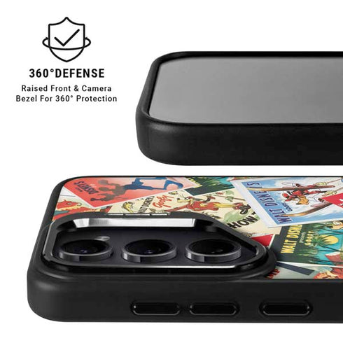 Disney Friends Retro Goofy Stamps Art Galaxy S25 Kickstand Case