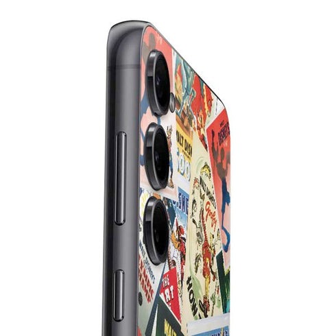 Disney Friends Retro Goofy Stamps Art Galaxy S25 Plus Skin