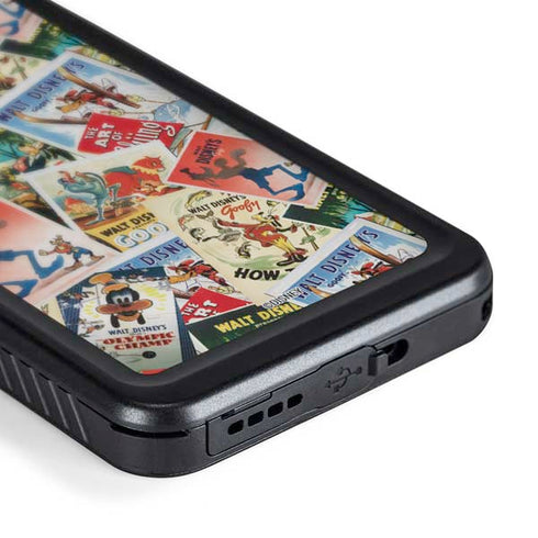 Disney Friends Retro Goofy Stamps Art Galaxy S24 Waterproof Case