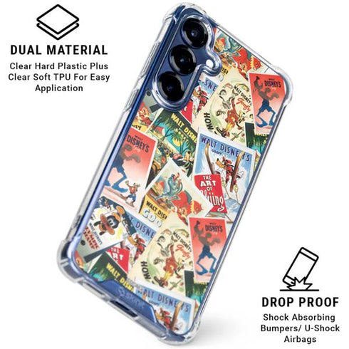 Disney Friends Retro Goofy Stamps Art Galaxy S25 Clear Case