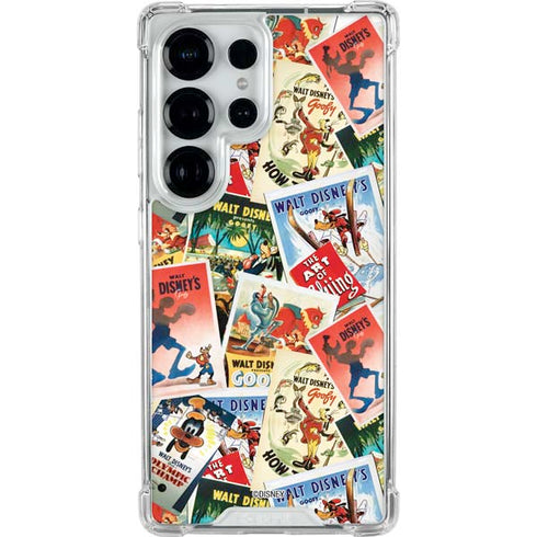 Disney Friends Retro Goofy Stamps Art Galaxy S25 Ultra Clear Case