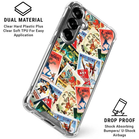 Disney Friends Retro Goofy Stamps Art Galaxy S26 Plus Clear Case