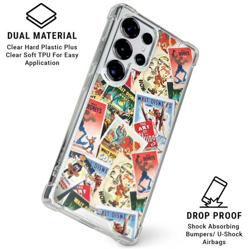 Disney Friends Retro Goofy Stamps Art Galaxy S26 Ultra Clear Case