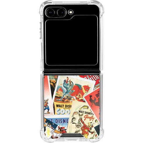 Disney Friends Retro Goofy Stamps Art Galaxy Z Flip6 Clear Case