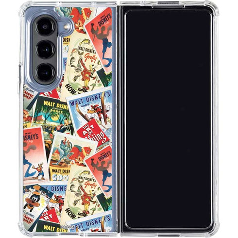 Disney Friends Retro Goofy Stamps Art Galaxy Z Fold5 5G Clear Case