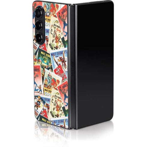 Disney Friends Retro Goofy Stamps Art Galaxy Z Fold5 5G Skin