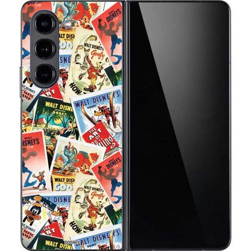 Disney Friends Retro Goofy Stamps Art Galaxy Z Fold5 5G Skin