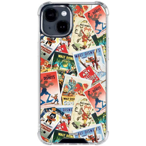 Disney Friends Retro Goofy Stamps Art iPhone 15 Clear Case
