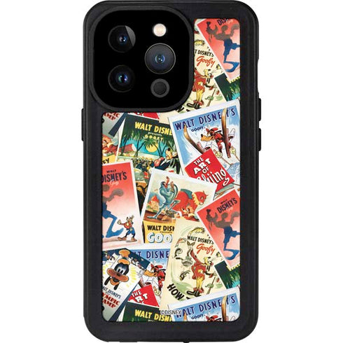 Disney Friends Retro Goofy Stamps Art iPhone 15 Pro Waterproof Case