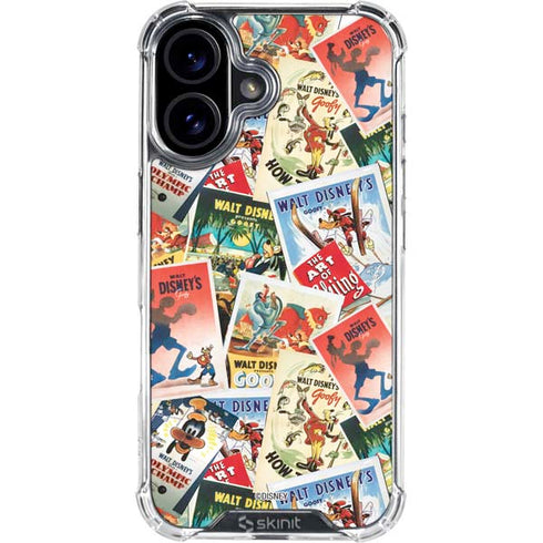 Disney Friends Retro Goofy Stamps Art iPhone 16 Clear Case