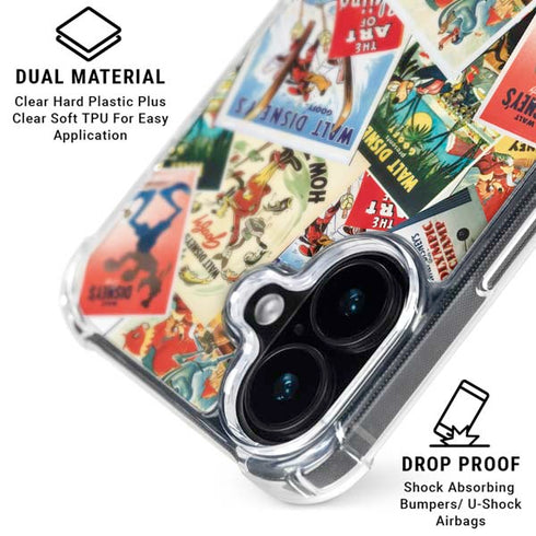 Disney Friends Retro Goofy Stamps Art iPhone 16 Clear Case