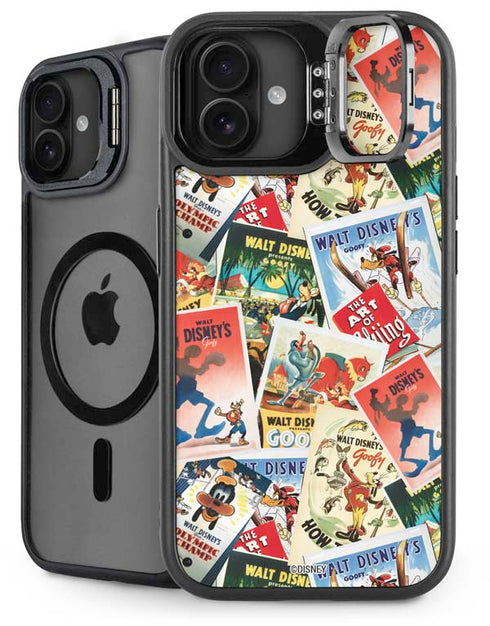 Disney Friends Retro Goofy Stamps Art iPhone 16 Kickstand Case